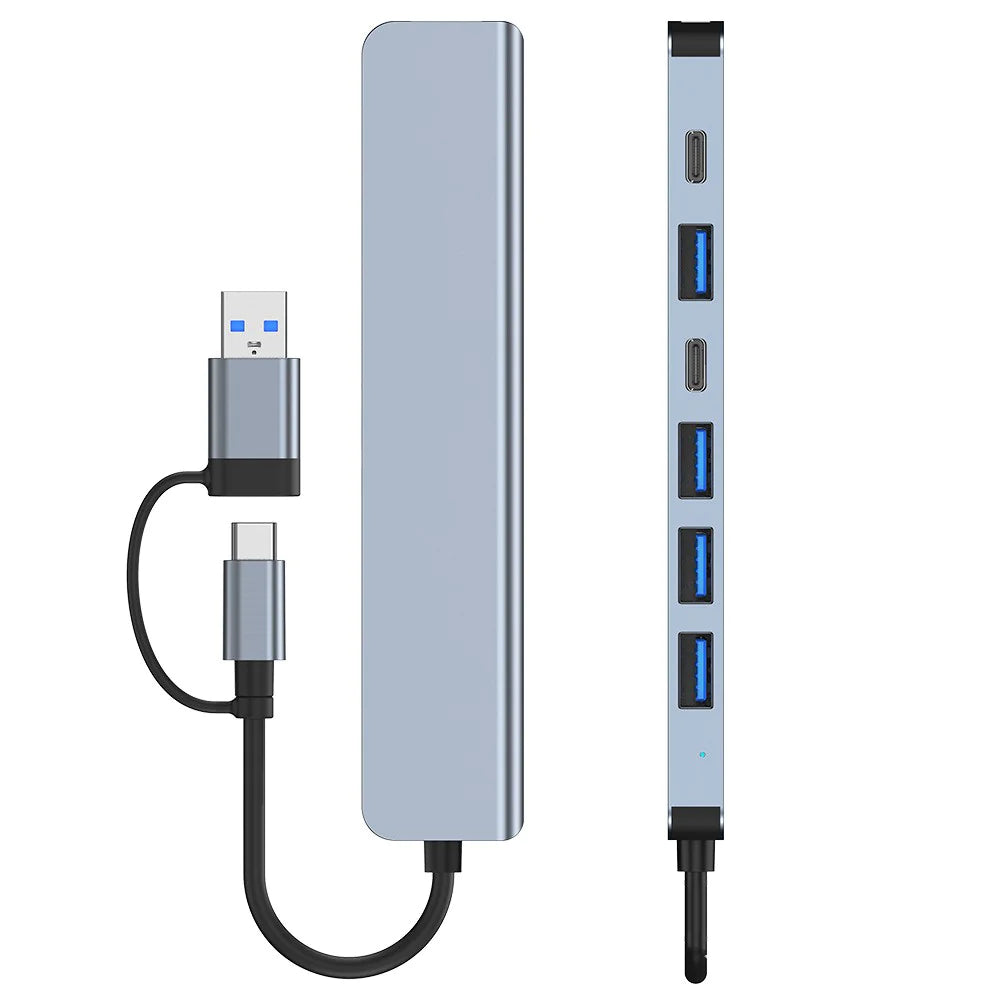 Type-C Docking Station 7-in-1 USB Hub for MacBook, Huawei, and Laptops